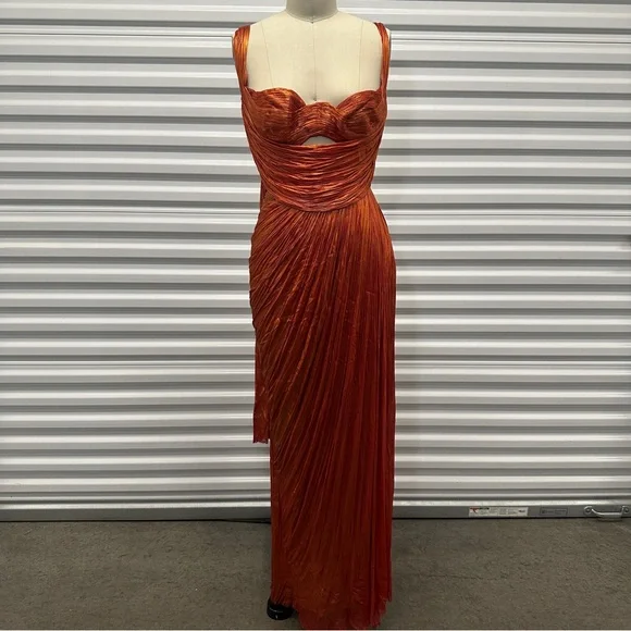Maria Lucia Hohan Margaux Maxi in Orange US 6 NWT - Picture 4 of 9